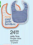 Jolly Tots Slogan Bibs Assorted-2-Pack Per Pack