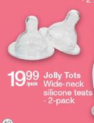Jolly Tots Wide-Neck Silicone Teats-2-Pack Per Pack