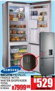 Samsung Metallic Fridge With Water Dispenser-400Ltr