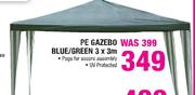 PE Gazebo Blue/Green 3 X 3m