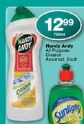 Handy Andy All Purpose Cleaner Assorted-750ml Each