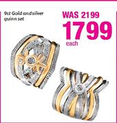 Gents 9Ct Gold And Silver Quinn Set-Each