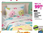 Assorted Single Girls Duvet Covers-Per Set