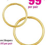 9Ct Gold 15mm Sleepers-Per Pair