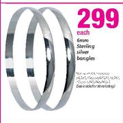 6mm Sterling Silver Bangles-Each