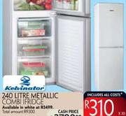 Kelvinator White Combi Fridge-240Ltr