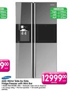 Samsung Mirror Side-by-Side Fridge/Freezer with Mini Bar-660Ltr(RS21HFLMR1/XFA)
