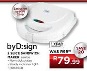 byD:sign 2 Slice Sandwich Maker (BSM750)