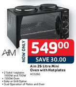 Aim 26ltr Mini Oven With Hotplates
