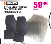 Stramm 4 Piece Clear Mat Set Or 4 Piece Black Rubber Set-Each