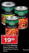 Rhodes Baked Beans With Peas/Baked Beans Braai-3x400g