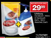 Lifebuoy Handwash-200ml & Handwash Refill-180ml Assorted Each
