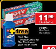 Colgate Max/Total Toothpaste-75ml Each