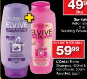 L'Oreal Elvive Shampoo-400ml & Conditioner-200ml Assorted Each