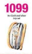 9ct Gold & Silver Trip Set