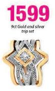 9ct Gold And Silver Trip Set