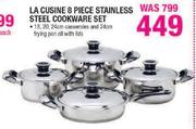 La Cusine 8 Piece Stainless Steel Cookware Set