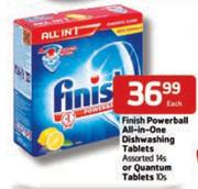 Finish Powerball All-In-One Dishwashing Tablets Assorted-14's Or Quantum Tablets-10's Each