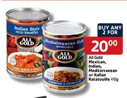 All Gold Mexican Indian, Mediterranean Or Italian Ratatouille-2x410g