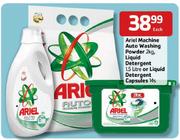 Ariel Machine Auto Washing Powder-2kg,Liquid Detergent-1.5ltr Or Liquid Detergent Capsules-14's Each
