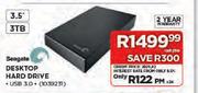 Seagate Desktop 3TB Hard Drive-3.5"
