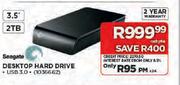 Seagate Desktop 2TB Hard Drive-3.5"
