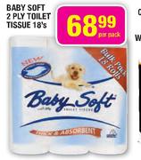 Baby Soft 2 Ply Toilet Tissue-18's Per Pack