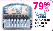 Great Value AA Alkaline Batteries-24 Pack Per Pack