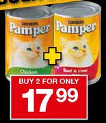 Purina Pamper Cat Food-2 x 385gm/400gm