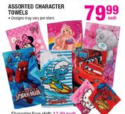 Character Towels Assorted-Each