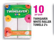 Twinsaver White Roller Towels-2's Per Pack