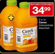 Ceres Concentrate Assorted-2x1ltr