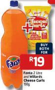 Fanta 2Ltr and Willards Cheese Curls 150gm