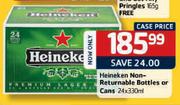 Heineken Non-Returnable Bottles or Cans - 24x330ml Per Case