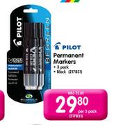 Pilot Permanent Black Markers-3 Pack 