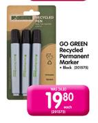 Go Green Recycled Permanent Black Marker Each