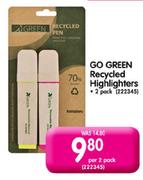 Go Green Recycled Highlighters-2 Pack