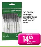 Go Green Recycled Ballpoint Pens-Per 10 Pack