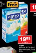 Alpro 1L Natural & Calcium/Unsweetened Soya Milk-Each