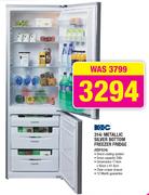 KIC Metallic Silver Bottom Freezer Fridge-314Ltr(KBF634)