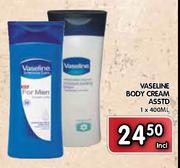 Vaseline Body Cream Asstd-1x400ml