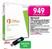 Microsoft Office Home And Student Plus 8GB USB Flash Drive-Per Bundle