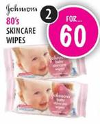 Johnson's Skincare Wipes-80's*2