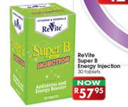 ReVite Super B Energy Injection-30 Tablets