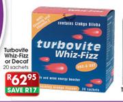 Turbovite Whiz-Fizz or Decaf-20 Sachets