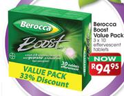 Berocca Boost Value Pack-3 x 10 Effervescent Tablets