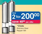 Clicks Stainless Steel Pepper Mill-2's