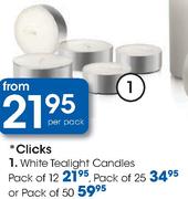  Clicks White Tealight Candles Pack Of 25's-Per Pack