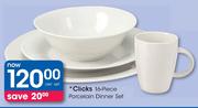 Clicks 16-Piece Porcelain Dinner Set-Per Set
