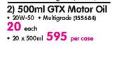 Castrol 500ml GTX Motor Oil-20W-50 Each